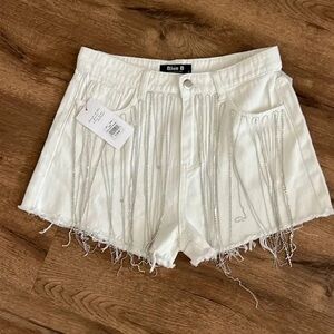 American Thread White Rhinestone Shorts